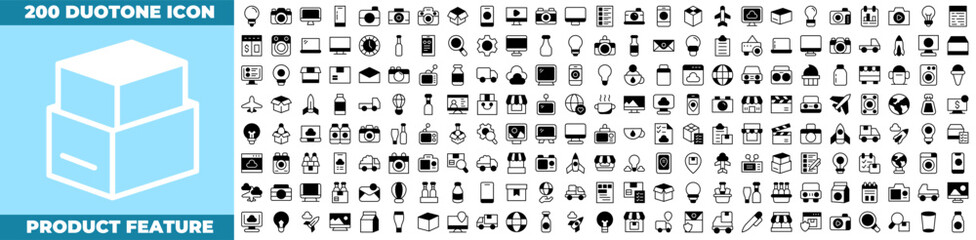 Product Feature Duotone Editable Icons set