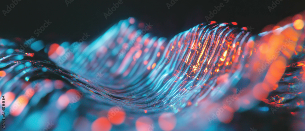 Poster abstract visualization of soundwaves produced by vibrant colors and flowing shapes
