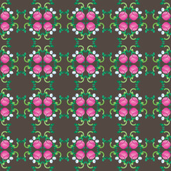 A stunning vector floral design background with a seamless tile pattern in black, blue, and green hues. Perfect template for digital and print projects, bringing elegance and versatility to your desig