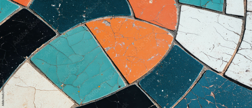 Poster colorful mosaic tiles creating an artistic background for creativity and inspiration