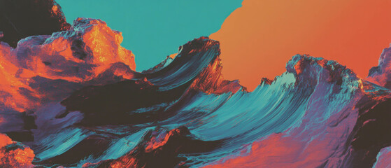 Dynamic brush strokes in contrasting colors creating an eye-catching abstract background