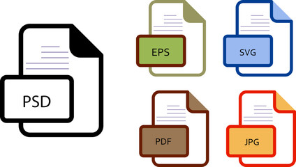 PSD,PDF,EPS,JPG,SVG  ip File extension Icon color fill outer flat 
