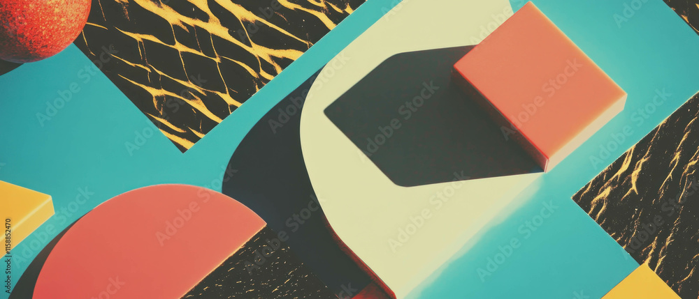 Aufkleber geometric shapes in pastel tones create a vibrant background design for various uses