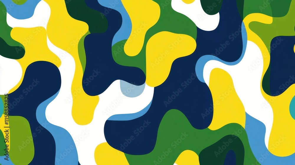 Poster abstract colorful pattern with curves and waves in various hues