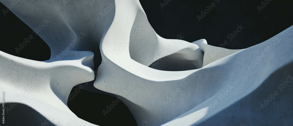 Poster Exploring dynamic forms in a contemporary abstract floral motif design