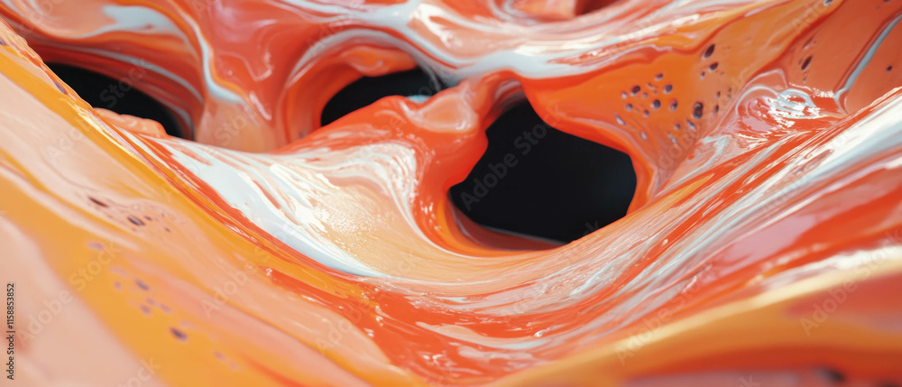 Aufkleber Flowing liquid textures creating a dynamic abstract background resembling waves