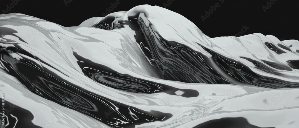 Fototapete flowing liquid textures create an abstract landscape resembling waves in three dimensions