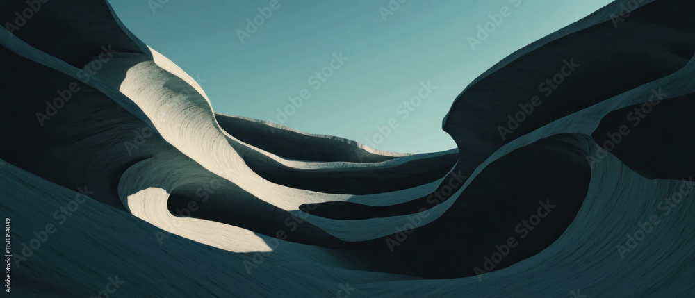 Poster Layered abstract shapes create a modern 3D background design