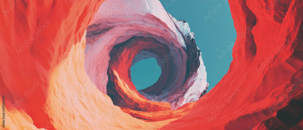 Poster vibrant swirling watercolor textures creating an abstract 3d background