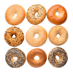 Bagels Isolated on Transparent Background in High-Quality PNG and PSD Format  
