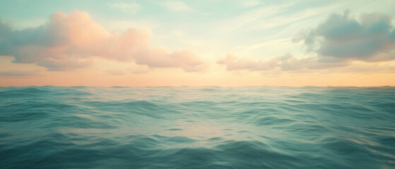 Obraz premium Stunning hyper-realistic ocean landscape at sunset with vibrant colors and soft lighting