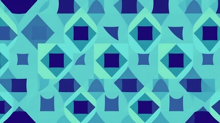 Abstract Teal and Indigo Geometric Pattern 