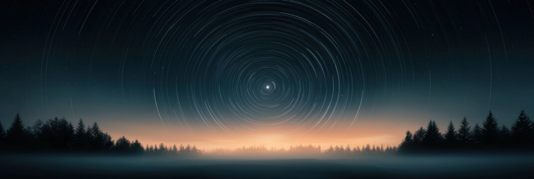 A starry night sky with a large circle of stars in the center