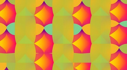 Vibrant Geometric Kaleidoscope: A mesmerizing tapestry of warm, gradient colors creates an intricate, repeating pattern. The design is ideal for backgrounds, textiles, and branding. 