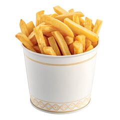 French Fries Bucket Isolated on Transparent Background PNG and PSD  
