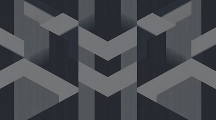 Fototapeta premium Dark Grey Geometric Pattern: Abstract Background of Interlocking Shapes 
