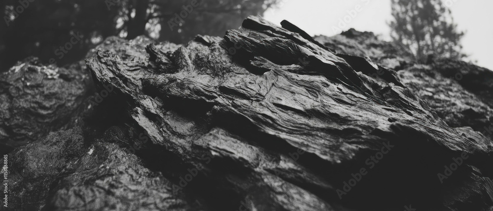 Poster textured bark of an ancient tree showcasing intricate patterns and natural beauty