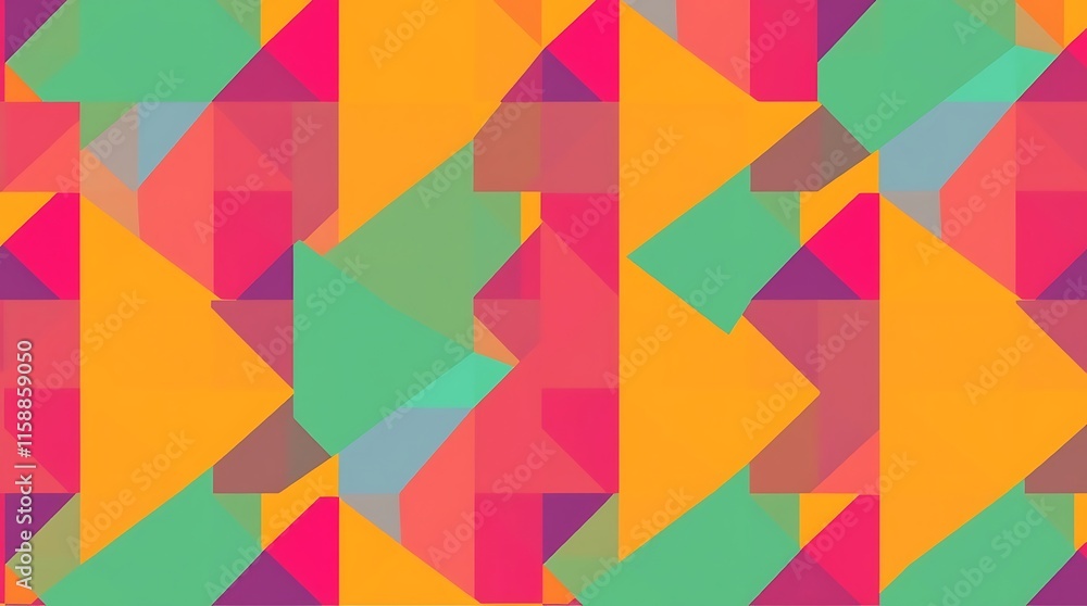 Aufkleber abstract geometric pattern: a vibrant and dynamic seamless pattern featuring overlapping geometric s
