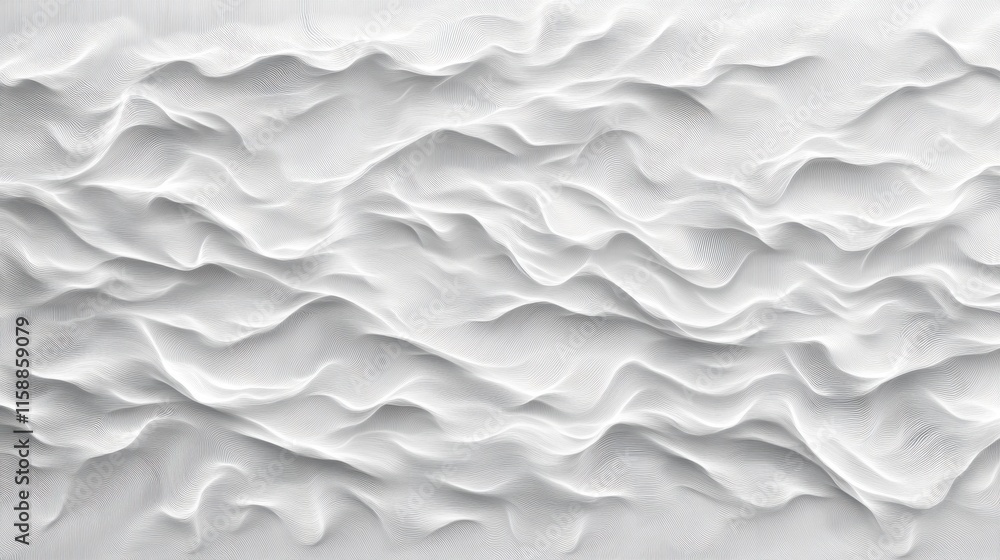Poster abstract white waves texture with smooth flowing patterns and curves