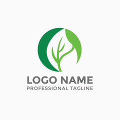 Organic Logo Design Concept fully editable vector template