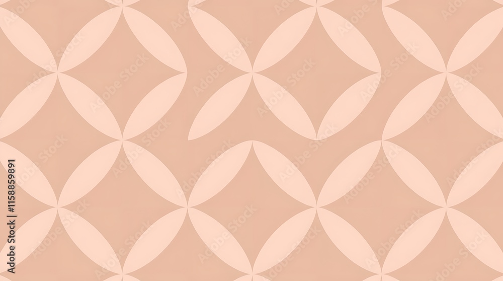 Poster soft peach geometric pattern: a delicate and calming background, this seamless pattern features a su