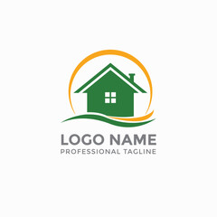 Modern home logo, house fully editable vector template