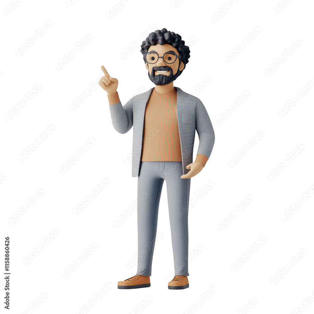 Aufkleber a businessman presenting an idea with enthusiasm and confidence in a modern style., isolated on a tr