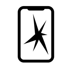 携帯電話スマートフォンの故障のアイコン