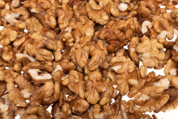 Pile of ripe walnuts ready to eat