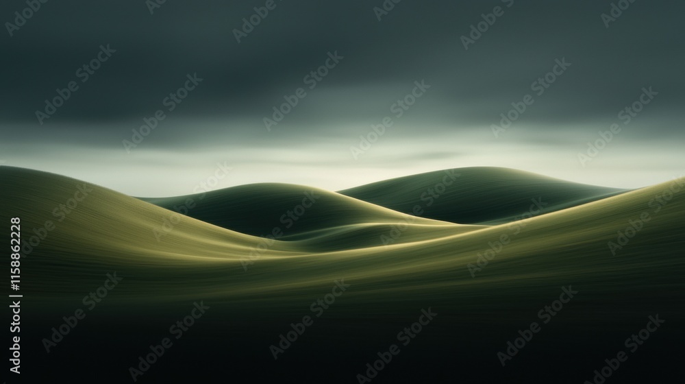 Poster a field of grass with a cloudy sky in the background