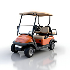 Golf Cart is placed on a white backgroundrealistic