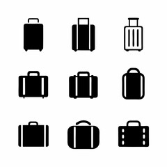 Minimalistic Suitcase Icon Vector Bundle.