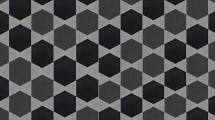 Geometric Hexagon Pattern: A seamless pattern of black and gray hexagons, arranged in a modern and stylish design.