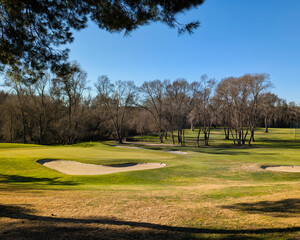 golf course, recreation, grass, trees, green, recreation, view,