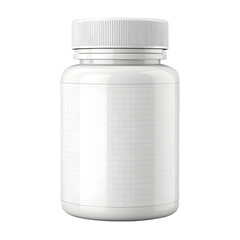 White Pill Bottle Mockup Isolated on Transparent Background PNG PSD  
