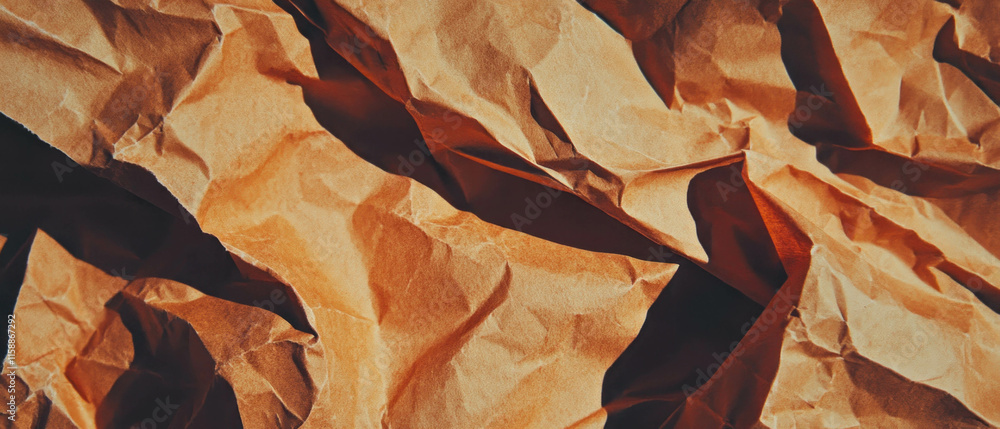 Poster vintage paper texture with cinematic pattern and crumpled details for creative projects
