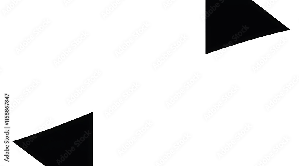 Poster minimalist triangles: two black triangles against a minimalist background, symbolizing simplicity an