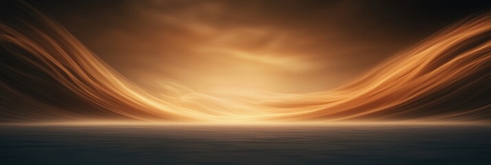 Obraz premium A large, empty space with a bright orange sky