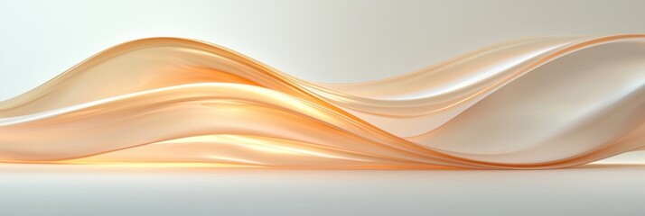 A wave of light and color is displayed on a white background