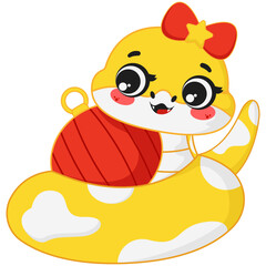 Chinese New Year Snake with Lantern Illustration