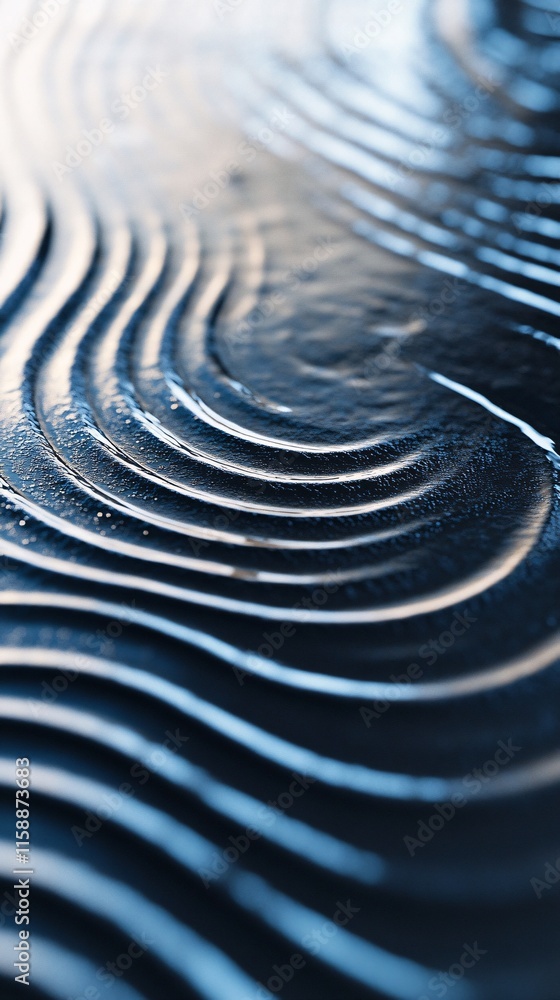 Aufkleber wavy liquid surface creating concentric ripples reflecting light