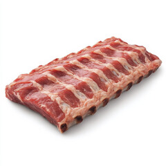 Raw Bone-In Pork Rib Rack, Butcher Paper Wrapped, Neutral Background, Commercial Photography for Food Industry