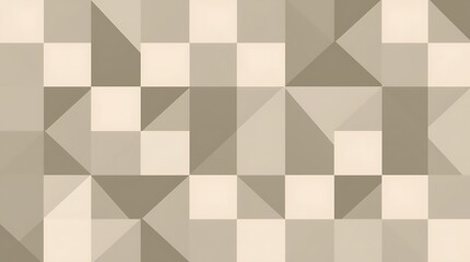 Geometric Abstract Pattern: A captivating visual composition of squares and triangles in warm beige and gray tones, seamlessly blending into a captivating abstract pattern.