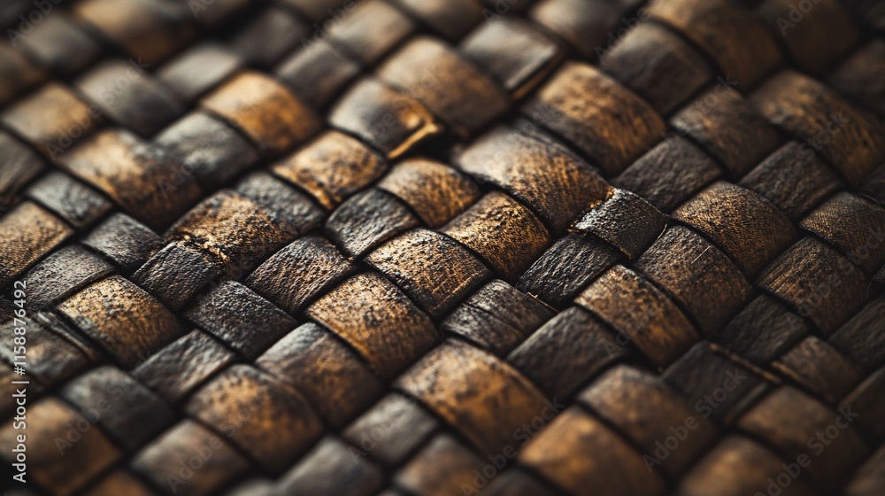 Poster Intricate woven pattern creating textured background with interlaced fibers
