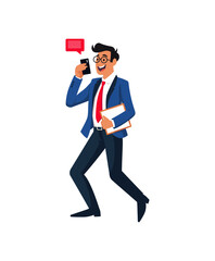 Corporate professional in a suit talking on the phone while holding documents, showcasing communication, multitasking, and business activity. Ideal for corporate and communication 