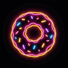 Fototapeta premium Neon Donut Art