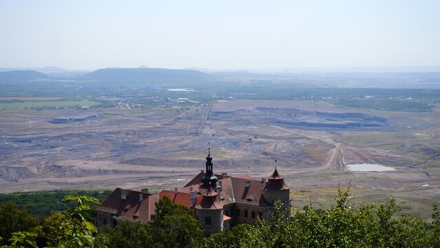 view from the castle Jiřet&iacute;n over a mine