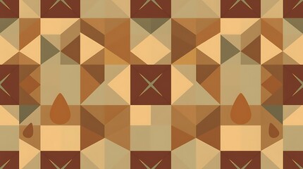 Geometric Abstract Pattern: Earthy Tones: A seamless pattern of geometric shapes in earthy tones of brown, beige, and green creates a visually captivating and textural backdrop.   
