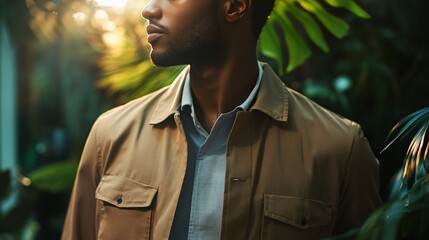 Biologist observing tropical plants in botanical garden greenhouse
