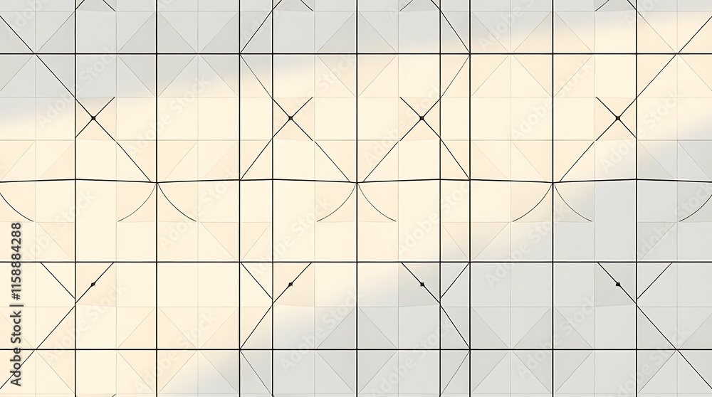 Poster abstract grid pattern: a minimalist, geometric design featuring a grid of intersecting lines with su